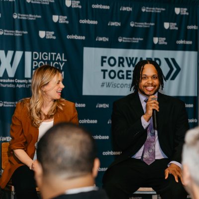 WI Digital Policy Forum panel Coinbase Ashely Gunn, Christopher Perceptions